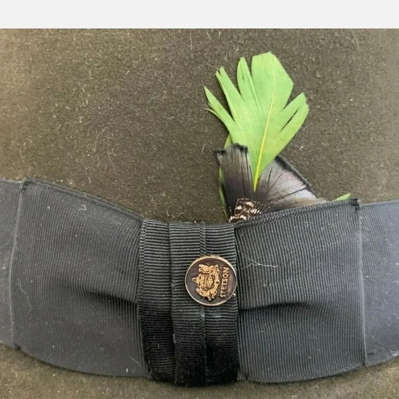 VINTAGE Royal Stetson Fedora Long Oval Size 7 in Box Forest Green - Picture 7 of 11